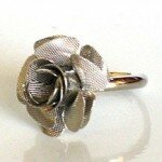 BELLA MEADOW ROSE RING Silver Flower ~ B Twilight Card