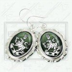 Cullen Family Crest Twilight Rosalie Alice 925 Earrings green w