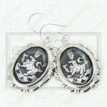 Cullen Family Crest Twilight Rosalie Alice 925 Earrings grey