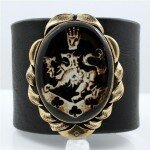 Edward Cullen Crest Leather Wrist Cuff Armband Twilight gold